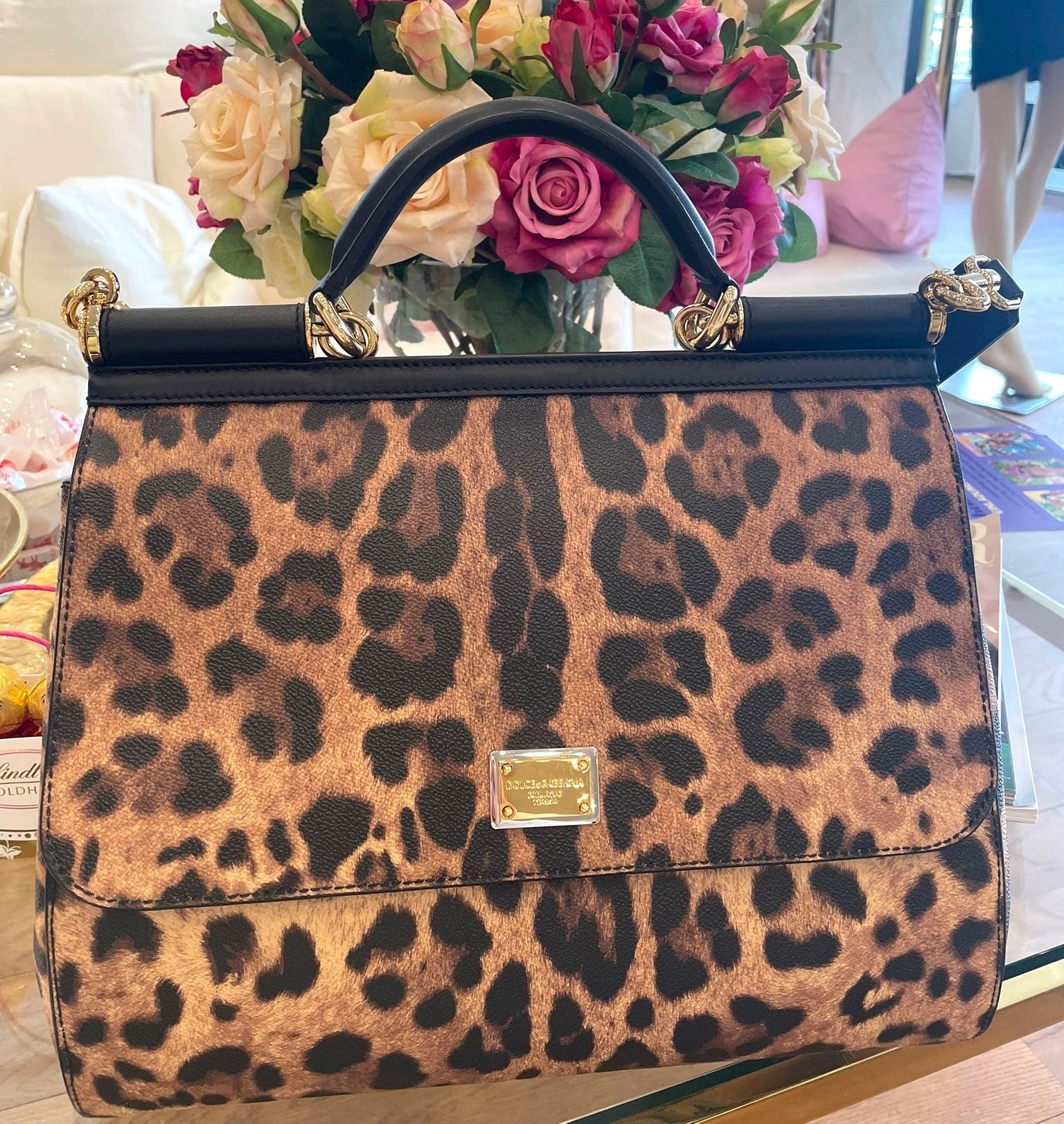 Dolce Gabbana Sicily Bag Leopard AS Luxury Vintage