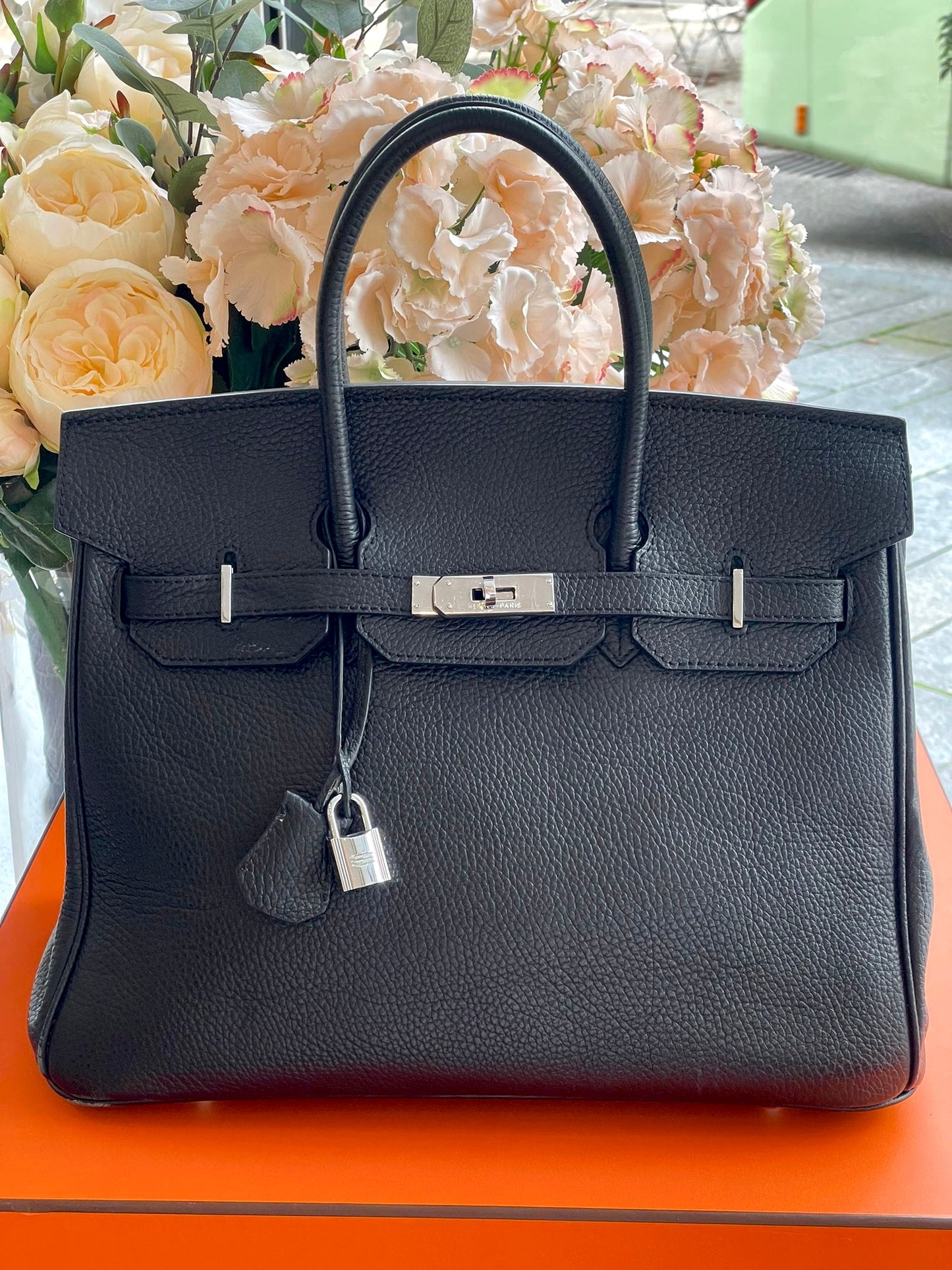 Hermes - Birkin Bag 35 - schwarz Palladium Hardware