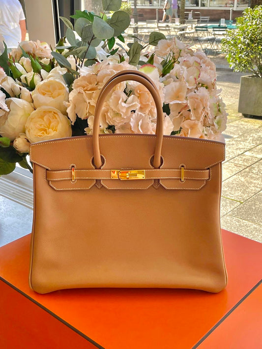 Hermès - Birkin Bag 35 - Gold Epsom Leder goldene Hardware