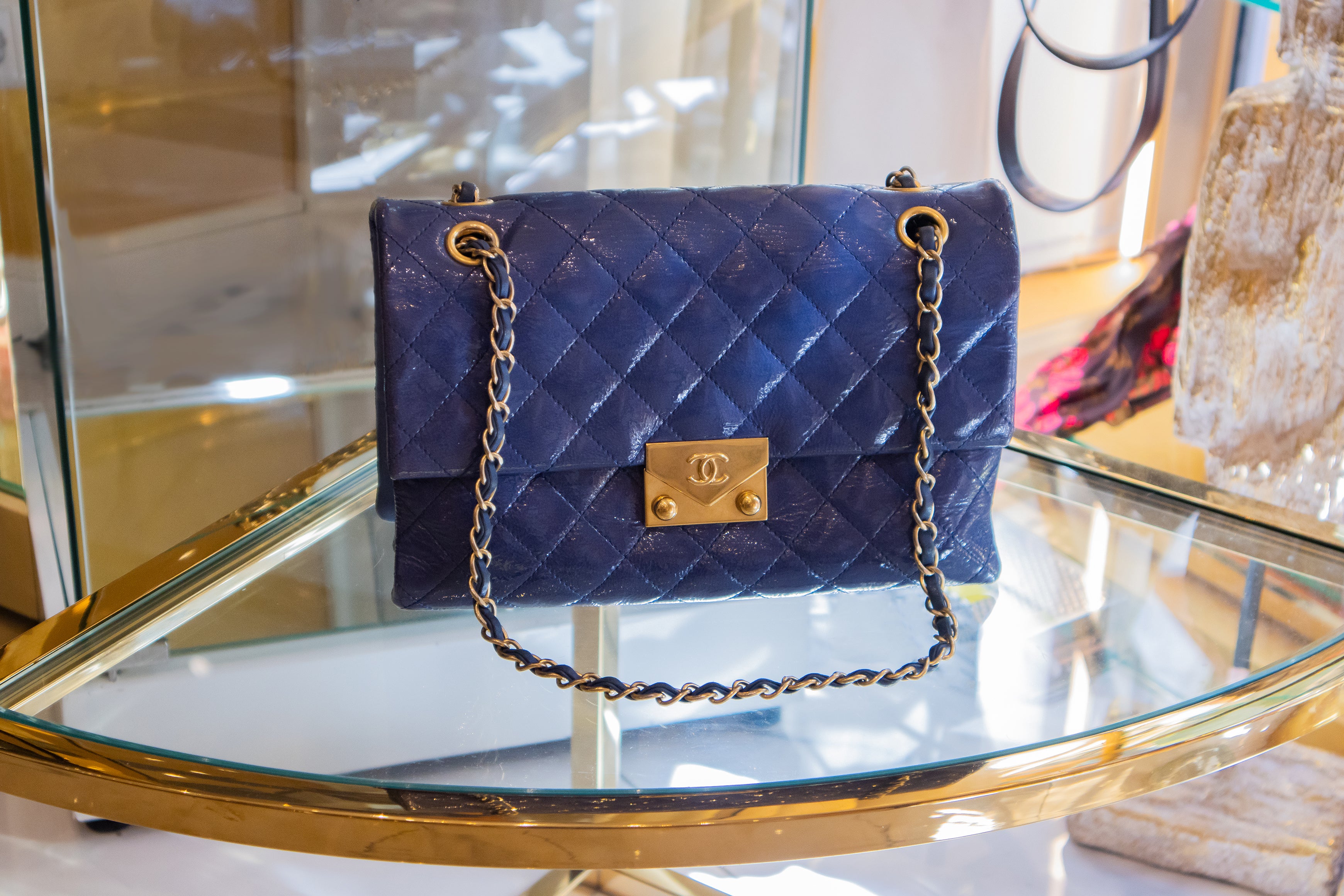 Chanel Vintage blau Lack GHW