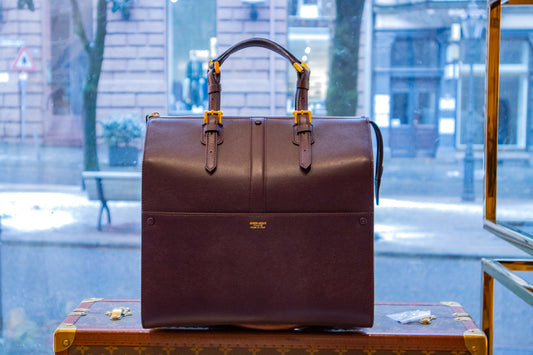 Giorgio Armani - Ledertasche Aubergine