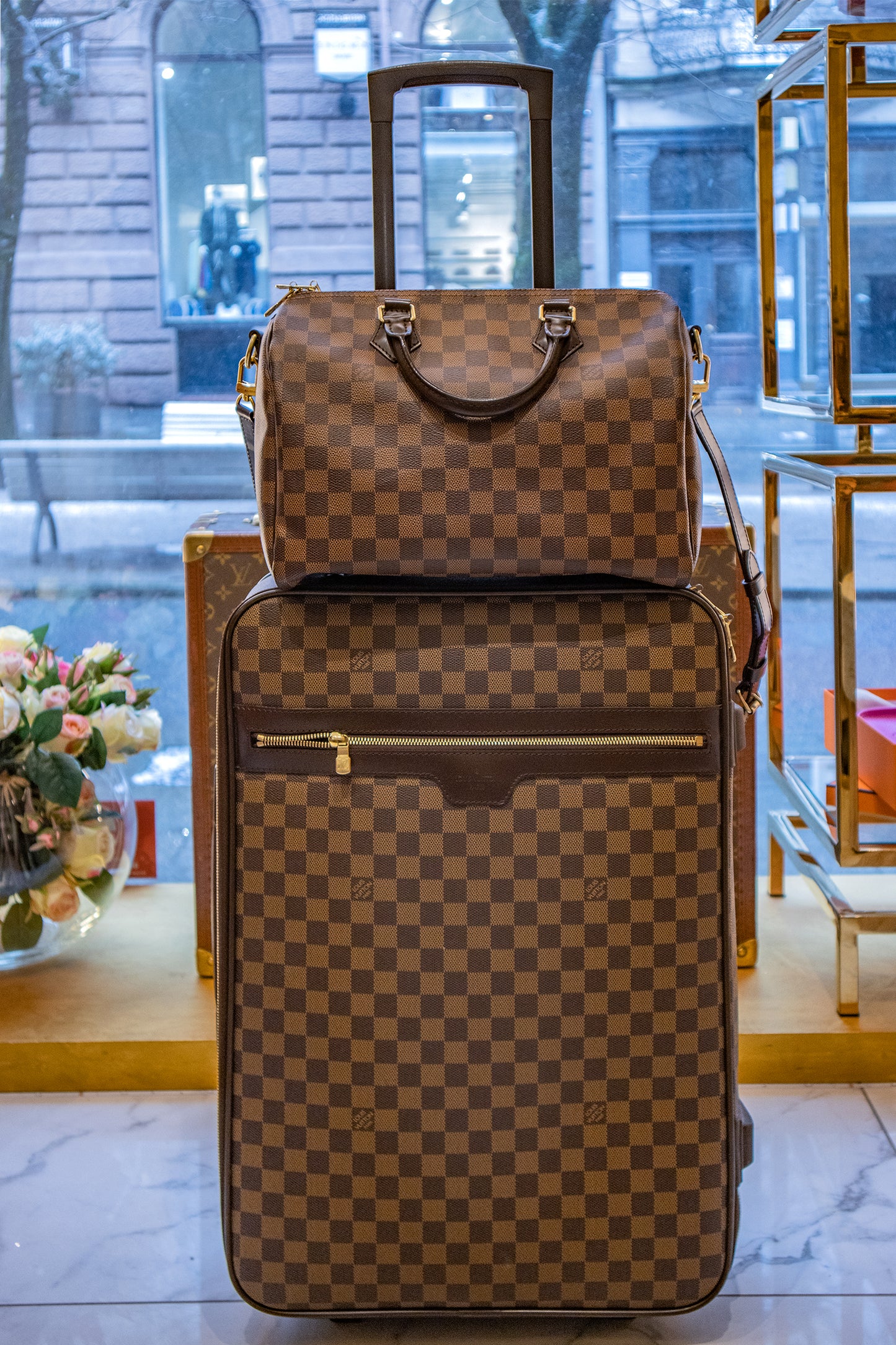 Louis Vuitton - Speedy Damier Ebene Canvas mit Schulterriemen