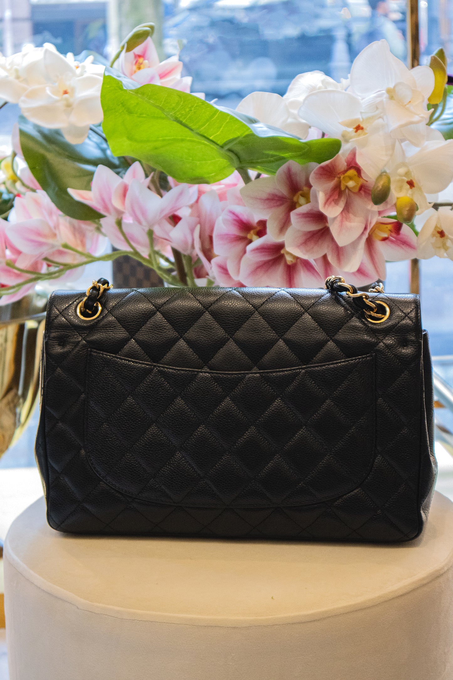 Chanel - Jumbo schwarz Caviar Leder