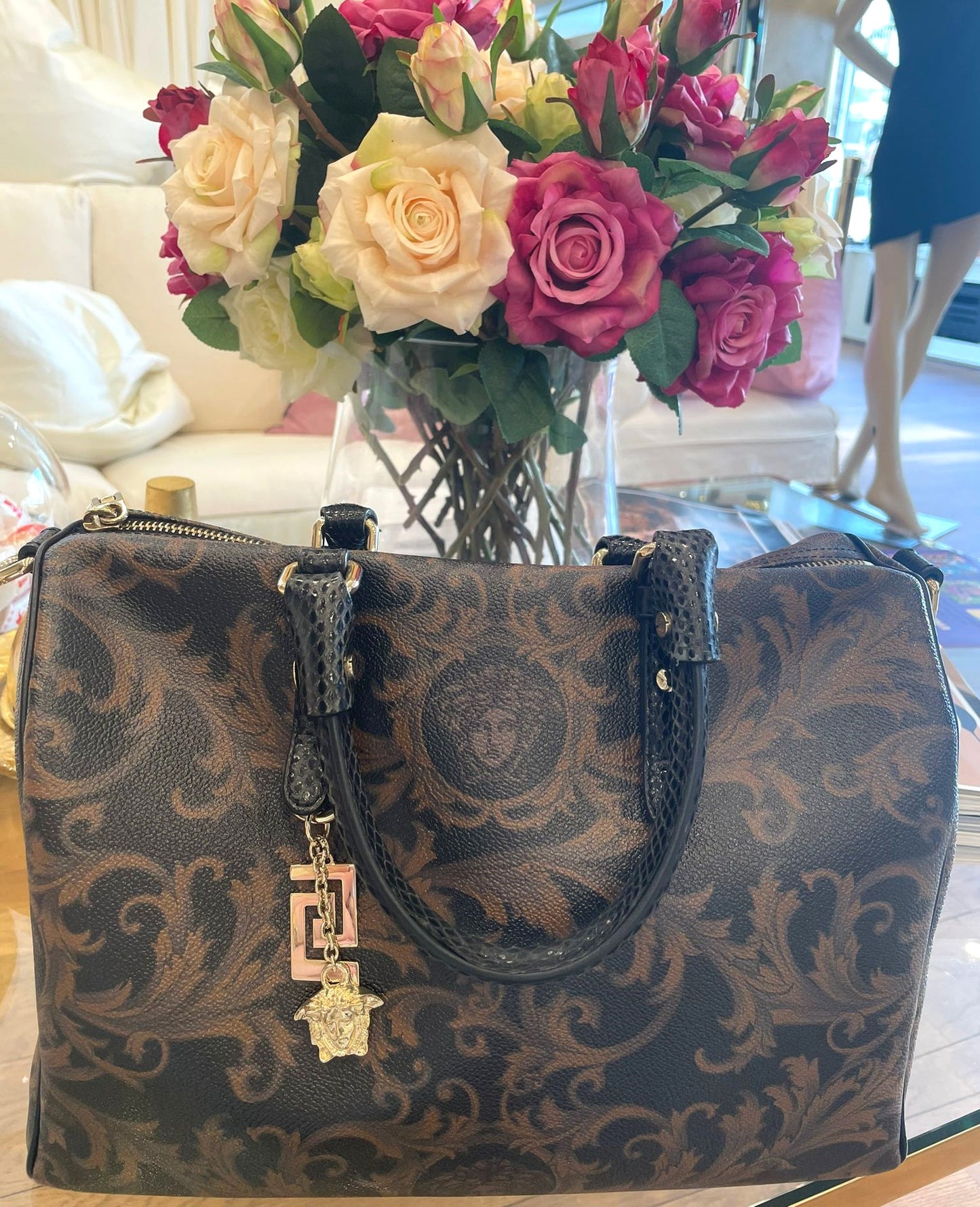 Versace - Handtasche Braun/Schwarz