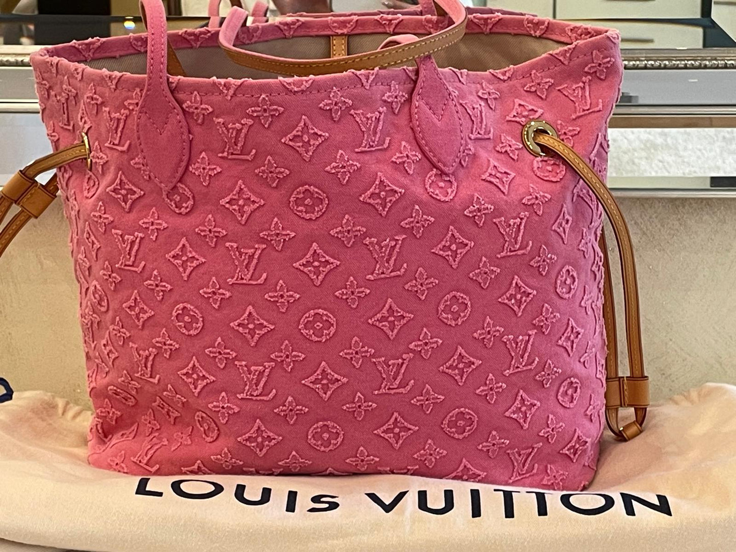 Louis Vuitton - Neverfull Limited Edition Rosa Denim Collection Croisiere 2013