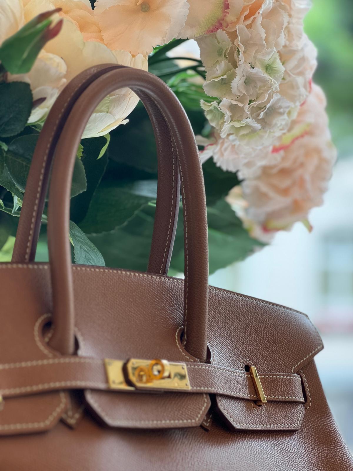 Hermès - Birkin Bag 35 gold mit goldener Hardware Epsom Leder