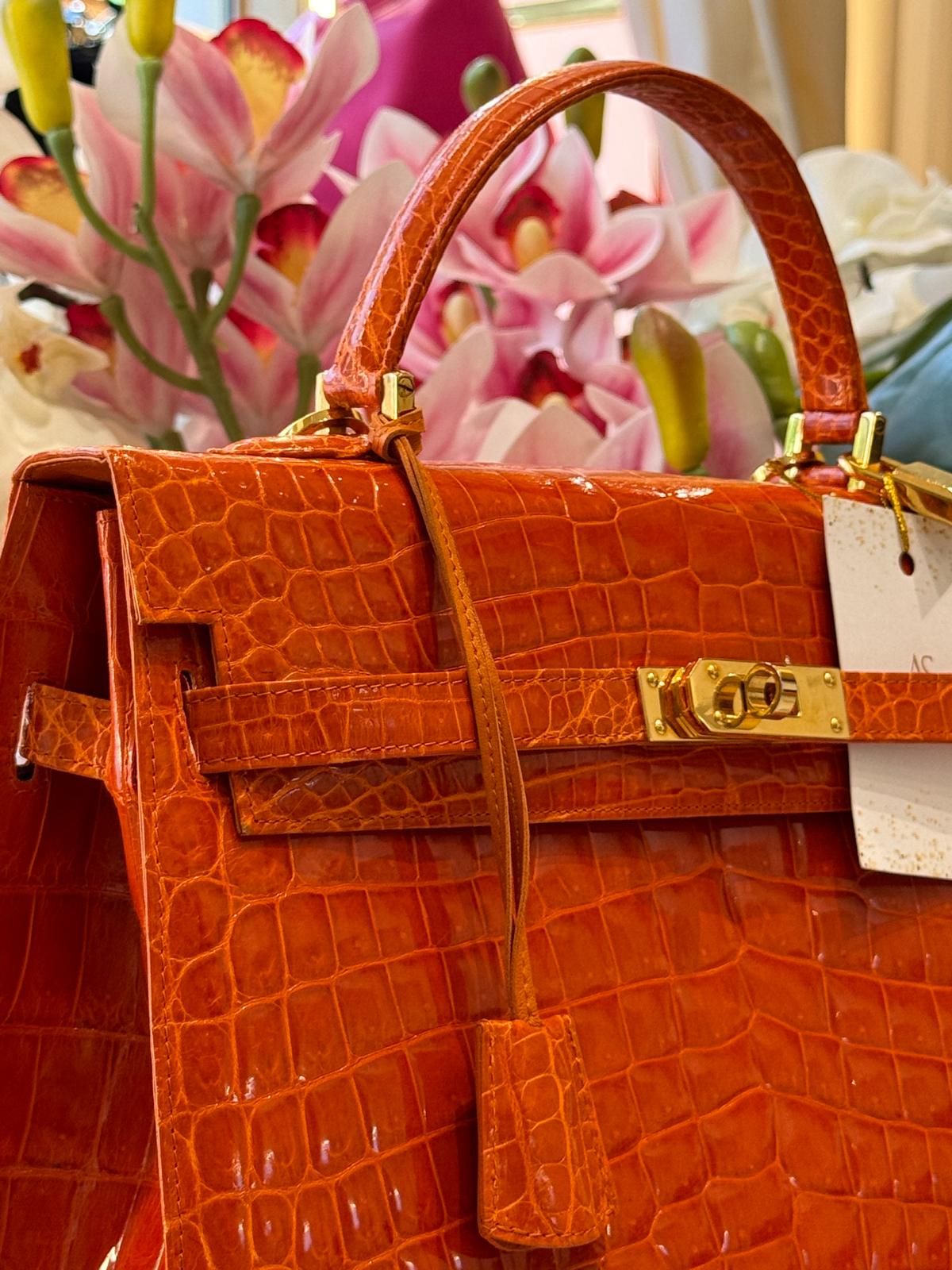 Hermès - Krokoledertasche Winfried Kralle Orange