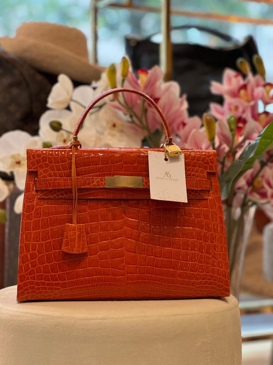 Hermès - Krokoledertasche Winfried Kralle Orange