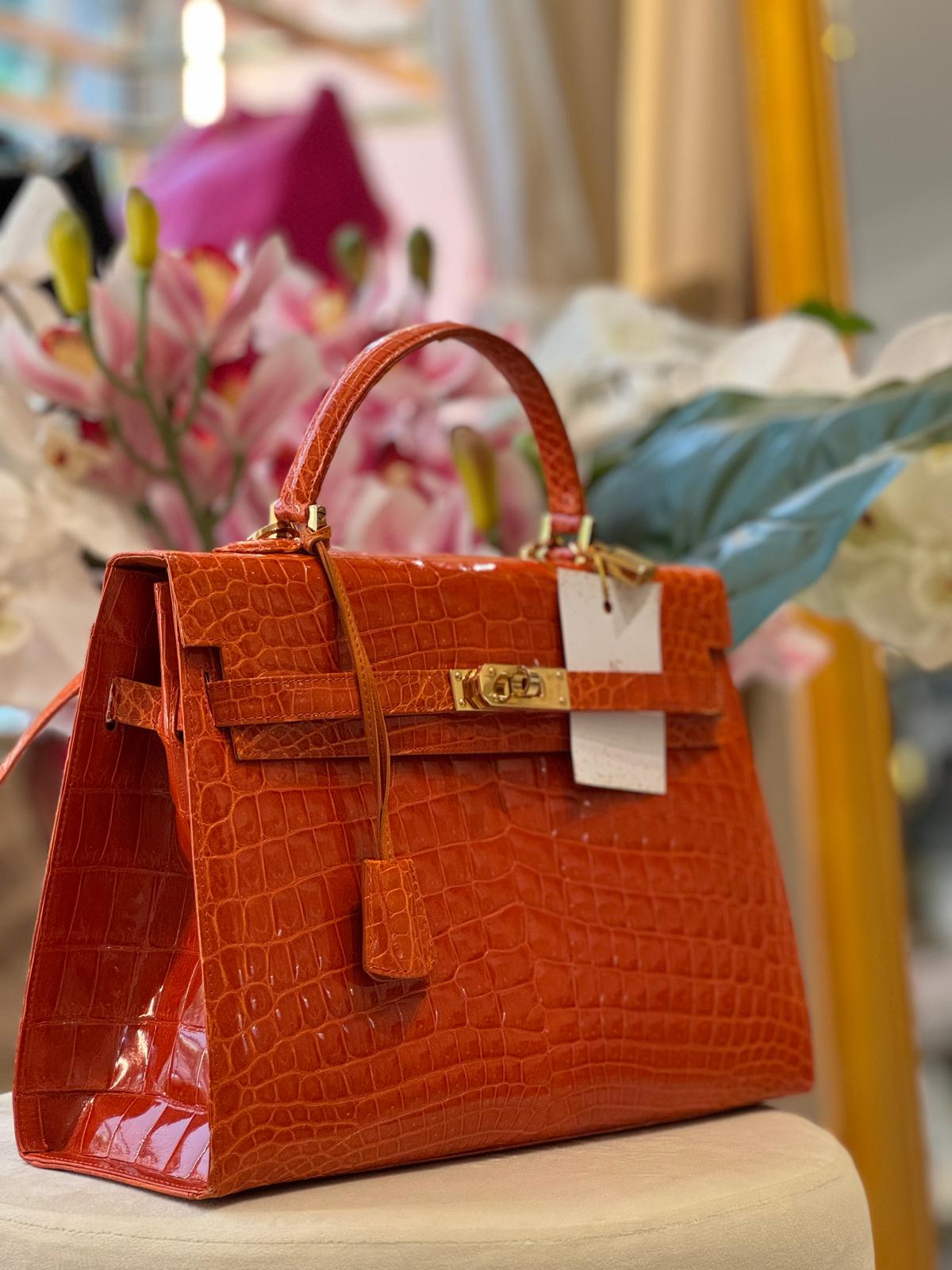 Hermès - Krokoledertasche Winfried Kralle Orange