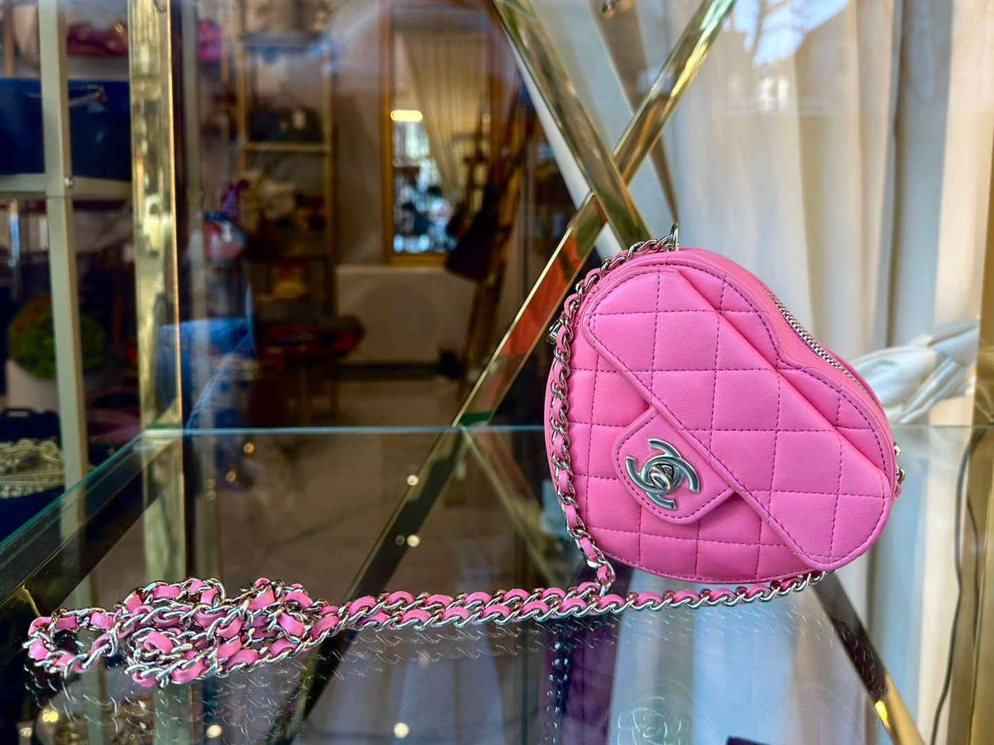 Chanel - Tasche Herz rosa