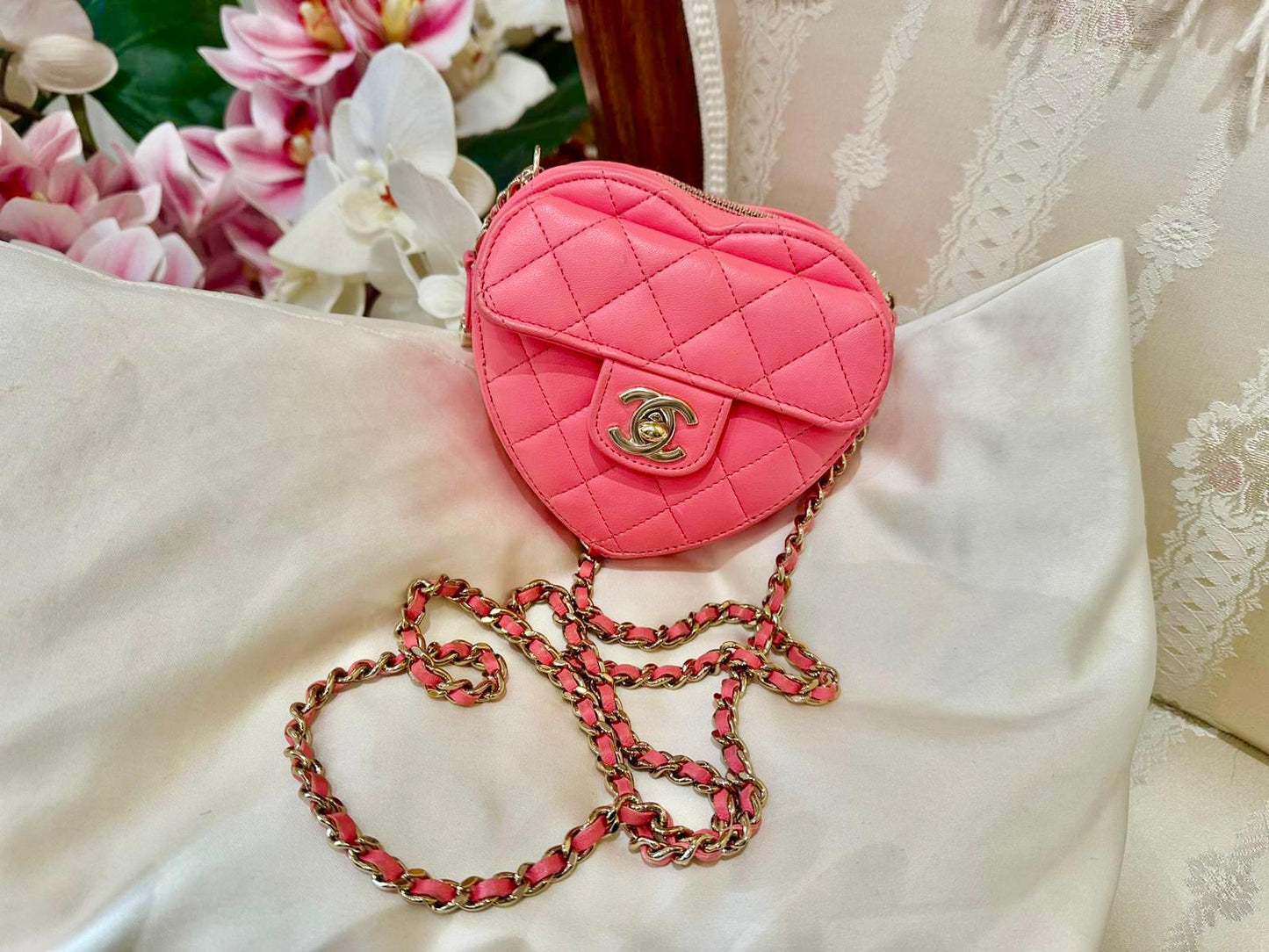 Chanel - Tasche Herz rosa