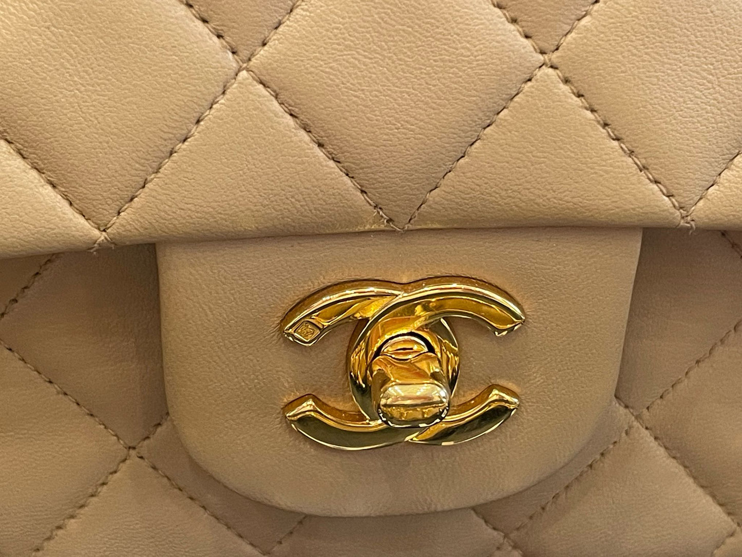 Chanel - Medium Double Flap Bag Beige